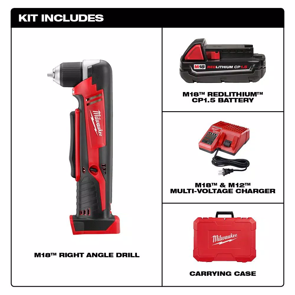 Best reviews of β€οΈ Milwaukee M18 18-Volt Lithium-Ion Cordless 3/8 In. Right Angle Drill Kit W/(1) 1.5Ah Batteries, Charger, Hard Case π 4 Best reviews of β€οΈ Milwaukee M18 18-Volt Lithium-Ion Cordless 3/8 In. Right Angle Drill Kit W/(1) 1.5Ah Batteries, Charger, Hard Case π - Image 2