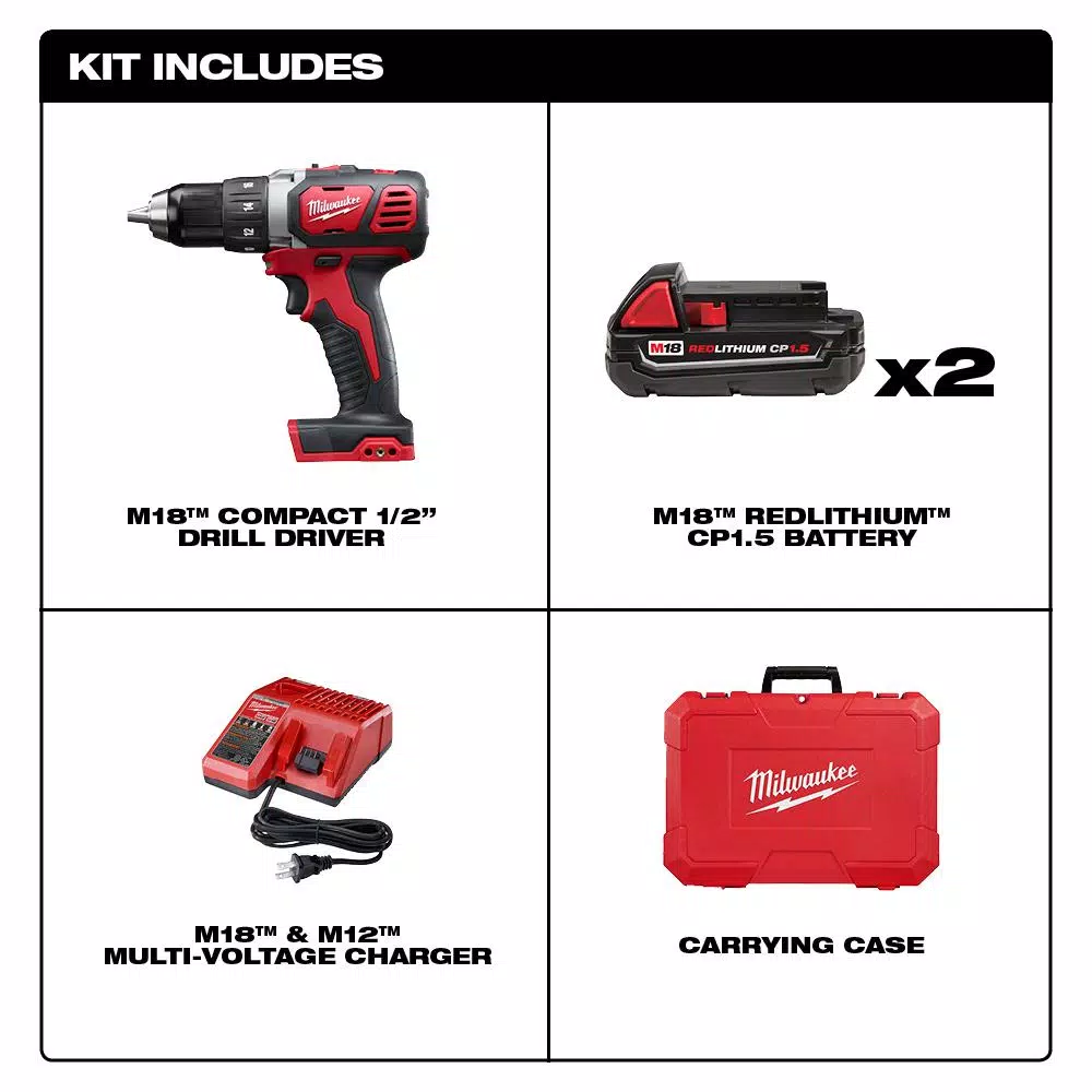 Best reviews of โ Milwaukee M18 18-Volt Lithium-Ion Cordless 1/2 In. Drill Driver Kit W/ (2) 1.5Ah Batteries, Charger, Hard Case ๐คฉ 4 Best reviews of โ Milwaukee M18 18-Volt Lithium-Ion Cordless 1/2 In. Drill Driver Kit W/ (2) 1.5Ah Batteries, Charger, Hard Case ๐คฉ - Image 2