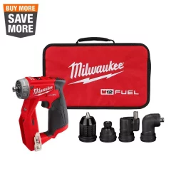 Wholesale 🧨 Milwaukee M12 FUEL 12-Volt Lithium-Ion Brushless Cordless 4-in-1 Installation 3/8 In. Drill Driver With 4 Tool Head (Tool-Only) 😉