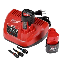 New 💯 Milwaukee M12 12-Volt Lithium-Ion Cordless 1/4 In. Hex No-Hub Driver Kit W/ (2) 1.5Ah Batteries & Hard Case 🌟 -Outlet drills Store unnamed file 1182