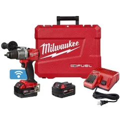 Best Sale ⌛ Milwaukee M18 FUEL ONE-KEY 18-Volt Lithium-Ion Brushless Cordless 1/2 In. 🔨 Hammer Drill/Driver Kit With Two 5.0 Ah Batteries 🌟