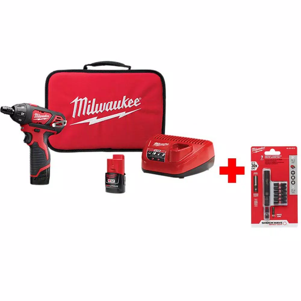 Hot Sale ๐ Milwaukee M12 12- Volt Lithium-Ion Cordless 1/4 In. Hex Screwdriver Kit With Two 1.5Ah Batteries, Charger, Tool Bag And Bit Set ๐ 3 Hot Sale ๐ Milwaukee M12 12- Volt Lithium-Ion Cordless 1/4 In. Hex Screwdriver Kit With Two 1.5Ah Batteries, Charger, Tool Bag And Bit Set ๐