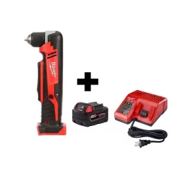 Promo 😍 Milwaukee M18 18-Volt Lithium-Ion Cordless 3/8 In. Right-Angle Drill With M18 Starter Kit With One 5.0 Ah Battery And Charger 🌟