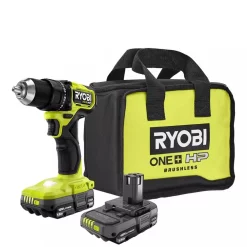 Buy 🎁 RYOBI ONE+ HP 18V Brushless Cordless Compact 1/2 In. Drill/Driver Kit With (2) 1.5 Ah Batteries, Charger And Bag 👍