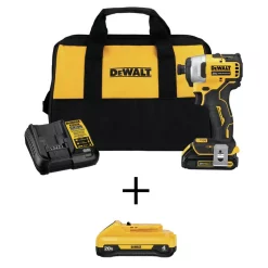 Best reviews of ❤️ DEWALT ATOMIC 20-Volt MAX Cordless Brushless Compact 1/4 In. Impact Driver, (1) 20-Volt 1.3Ah & (1) 20-Volt 4.0Ah Batteries 🎉