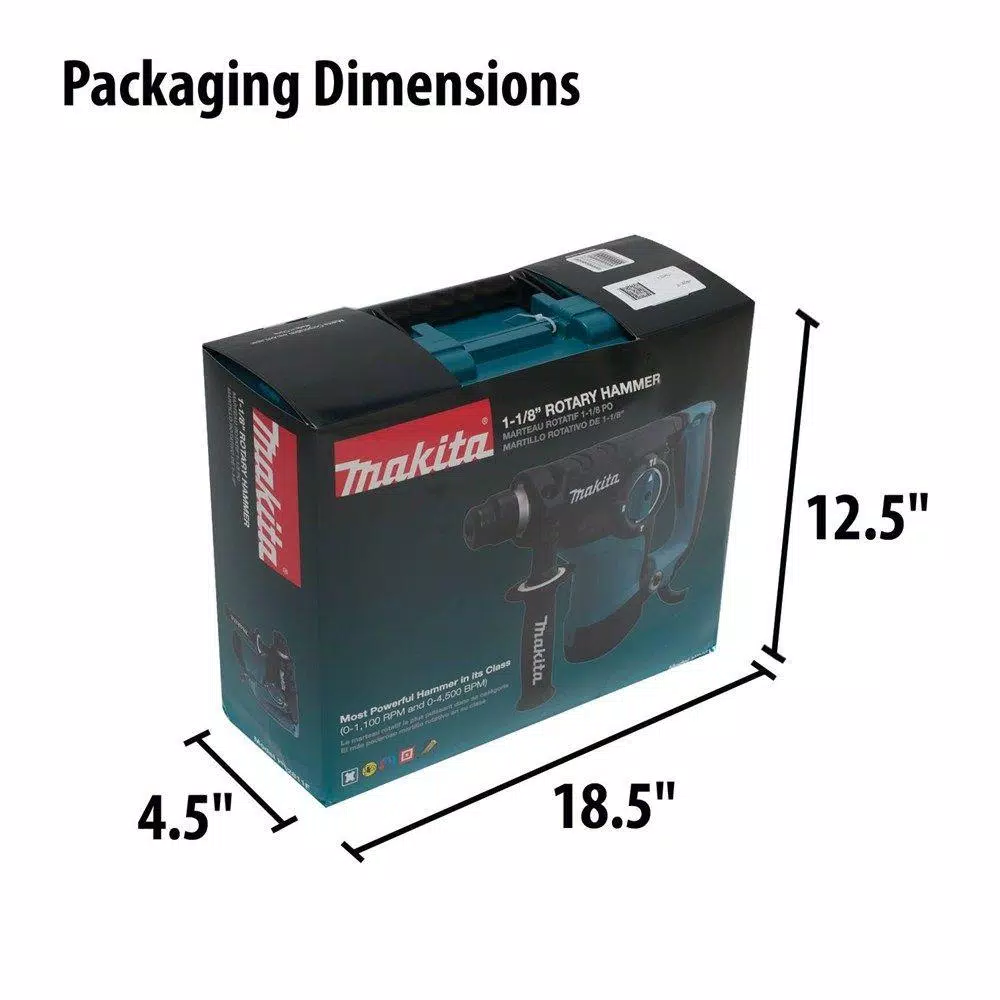 New π Makita 7 Amp 1-1/8 In. Corded SDS-Plus Concrete/Masonry Rotary π¨ Hammer Drill With Side Handle And Hard Case π 12 New π Makita 7 Amp 1-1/8 In. Corded SDS-Plus Concrete/Masonry Rotary π¨ Hammer Drill With Side Handle And Hard Case π - Image 10