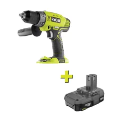 Coupon ✨ RYOBI 18-Volt ONE+ Cordless 1/2 In. 🔨 Hammer Drill/Driver With 1.5 Ah Compact Lithium-Ion Battery ⌛