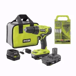 Outlet 😀 RYOBI ONE+ 18V Cordless 1/2 In. Drill Driver Kit With (2) 1.5 Ah Batteries, Charger, And Bag With 31-Piece Drill And Drive Kit 🛒