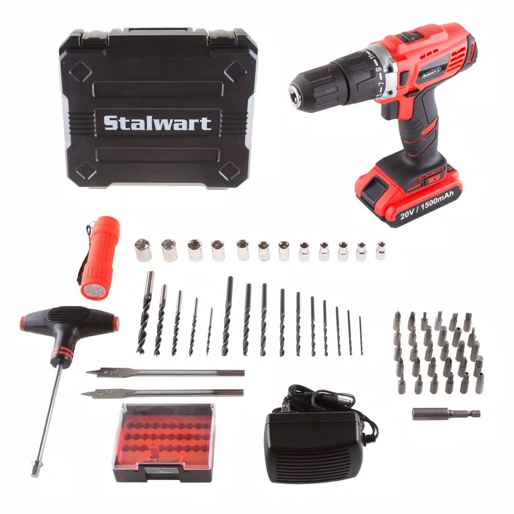 Hot Sale โ๏ธ Stalwart 20-Volt Lithium Ion 1/2 In. 2 Speed ๐จ Hammer Drill Set โค๏ธ 2 Hot Sale โ๏ธ Stalwart 20-Volt Lithium Ion 1/2 In. 2 Speed ๐จ Hammer Drill Set โค๏ธ