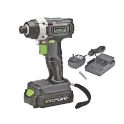 Best Sale โญ Genesis 20-Volt Lithium-ion Cordless Quick-Change Impact Driver With Light, Power Indicator, Charger, Battery And Bit ๐งจ