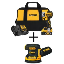 Promo 🌟 DEWALT 20-Volt MAX XR Cordless Brushless 3-Speed 1/4 In. Impact Driver, (1) 20-Volt 5.0Ah Battery & 5 In. Random Orbital Sander 🤩