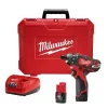 Brand new 🧨 Milwaukee M12 12-Volt Lithium-Ion Cordless 1/4 In. Hex 2-Speed Screwdriver Kit With Two 1.5 Ah Batteries And Hard Case 😍