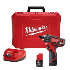 Outlet drills Store 16 Brand new 🧨 Milwaukee M12 12-Volt Lithium-Ion Cordless 1/4 In. Hex 2-Speed Screwdriver Kit With Two 1.5 Ah Batteries And Hard Case 😍