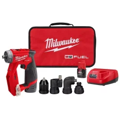 Hot Sale 🔔 Milwaukee M12 FUEL 12-Volt Lithium-Ion Brushless Cordless 4-in-1 Installation 3/8 In. Drill Driver Kit With 4-Tool Heads 👍