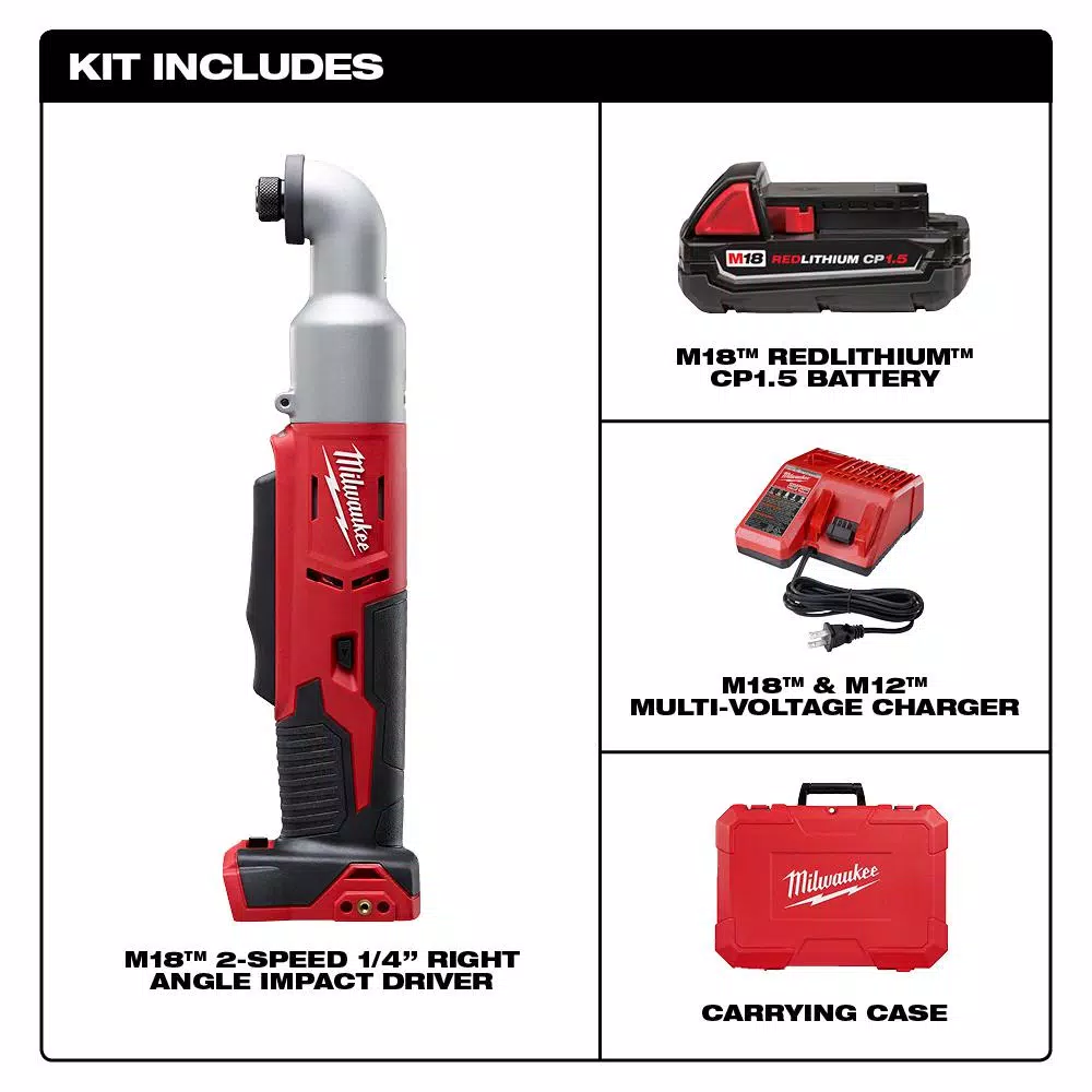Best reviews of ๐ฏ Milwaukee M18 18-Volt Lithium-Ion Cordless 1/4 In. 2-Speed Right Angle Impact Driver Kit W/(1) 1.5Ah Batteries, Charger, Hard Case ๐งจ 4 Best reviews of ๐ฏ Milwaukee M18 18-Volt Lithium-Ion Cordless 1/4 In. 2-Speed Right Angle Impact Driver Kit W/(1) 1.5Ah Batteries, Charger, Hard Case ๐งจ - Image 2