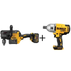 Budget 😀 DEWALT FLEXVOLT 60-Volt MAX Cordless Brushless 1/2 In. Stud & Joist Drill, (2) FLEXVOLT 6.0Ah Batteries & 1/2 In. Impact 🔧 Wrench 👏