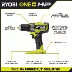 Brand new ✔️ RYOBI ONE+ HP 18V Brushless Cordless 1/2 In. Drill/Driver And Impact Driver Kit With (2) 2.0 Ah Batteries, Charger, And Bag 🌟 -Outlet drills Store unnamed file 2414