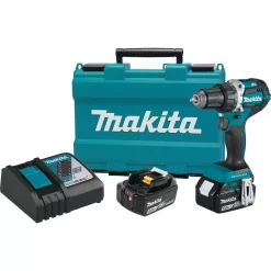 New 👏 Makita 18-Volt LXT Lithium-Ion Compact Brushless Cordless 1/2 In. Driver-Drill Kit With Two 5.0 Ah Batteries, Charger, Bag 👍