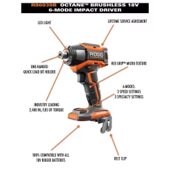 Best Sale 😉 RIDGID 18-Volt OCTANE 6-Mode 1/4 In. Impact Drill With 18-Volt Lithium-Ion 4.0 Ah Battery And Charger Kit 👍 -Outlet drills Store unnamed file 2521