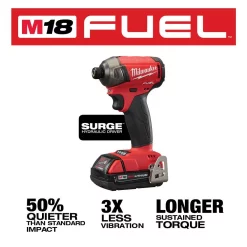 New 🎉 Milwaukee M18 FUEL SURGE 18-Volt Lithium-Ion Brushless Cordless 1/4 In. Hex Impact Driver Compact Kit W/(2) 2.0Ah Batteries, Case 😍 -Outlet drills Store unnamed file 266