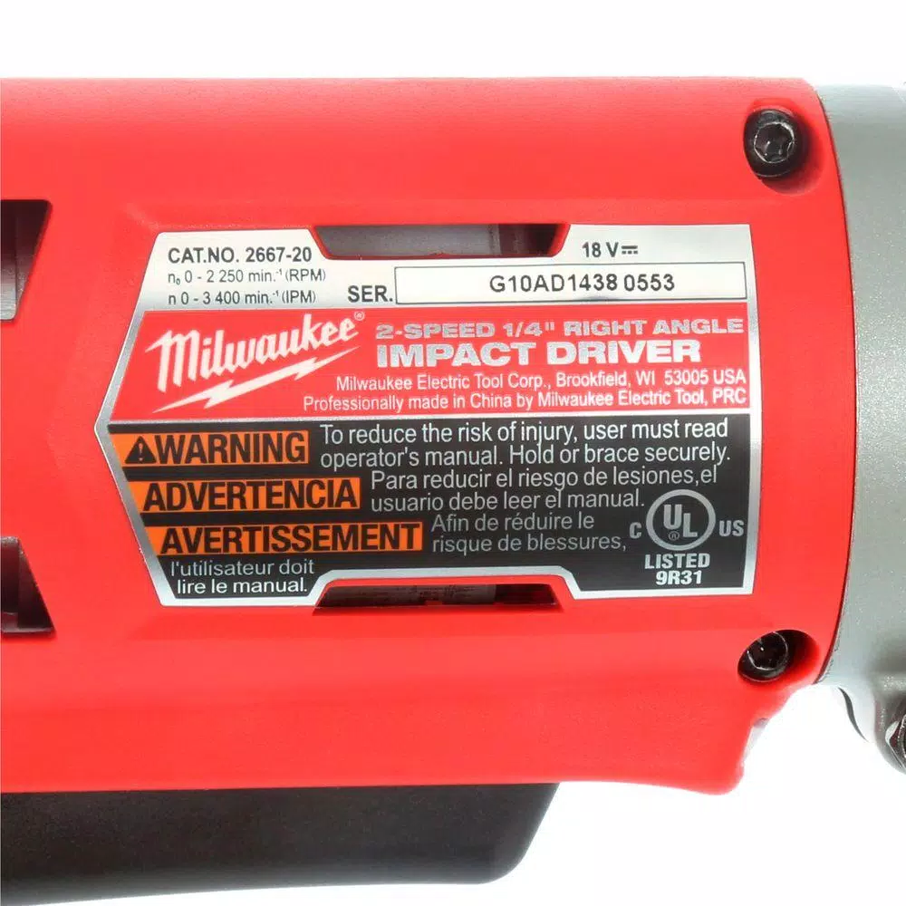 Hot Sale ๐ฅ Milwaukee M18 18-Volt Lithium-Ion Cordless 1/4 In. Hex 2-Speed Right Angle Impact Driver (Tool-Only) โ 9 Hot Sale ๐ฅ Milwaukee M18 18-Volt Lithium-Ion Cordless 1/4 In. Hex 2-Speed Right Angle Impact Driver (Tool-Only) โ - Image 7