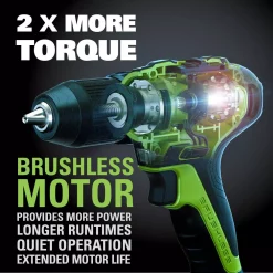 Budget 🎉 Greenworks 24-Volt Battery Cordless Brushless 1/2 In. Drill/Driver 2-Batteries, Charger, Tool Bag, Belt Clip Included, DD24L1520 🎁 -Outlet drills Store unnamed file 2874