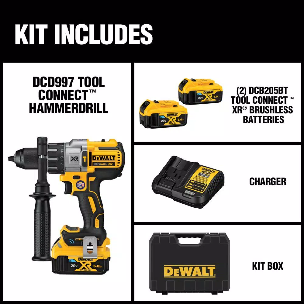 Hot Sale โจ DEWALT 20-Volt MAX XR With Tool Connect Cordless Brushless 1/2 In. ๐จ Hammer Drill/Driver (2) 20-Volt 5.0Ah Batteries & Charger ๐ 4 Hot Sale โจ DEWALT 20-Volt MAX XR With Tool Connect Cordless Brushless 1/2 In. ๐จ Hammer Drill/Driver (2) 20-Volt 5.0Ah Batteries & Charger ๐ - Image 2