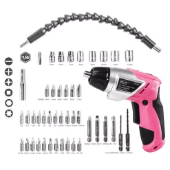 Wholesale 🧨 Apollo 1.4 In. 3.6-Volt Lithium-Ion Rechargeable Electric Screwdriver With 45-Piece Accessory Set In Pink 🎁 -Outlet drills Store unnamed file 3078