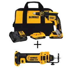 Best reviews of ❤️ DEWALT 20-Volt MAX XR Cordless Brushless Drywall Screw Gun With (2) 20-Volt 2.0Ah Batteries & Cut-Out Tool 🎁