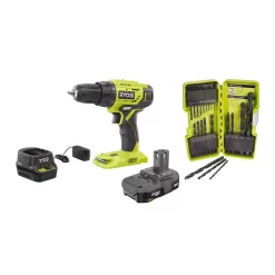 Best reviews of 😀 RYOBI 18-Volt Cordless ONE+ 1/2 In. Drill/Driver Kit W/(1) 1.5 Ah Battery And Charger And Black Oxide Drill Bit Set (21-Piece) ⭐
