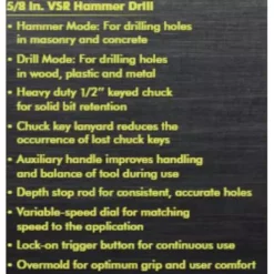 Brand new 💯 RYOBI 6.2 Amp Corded 5/8 In. Variable Speed 🔨 Hammer Drill 🤩 -Outlet drills Store unnamed file 3295