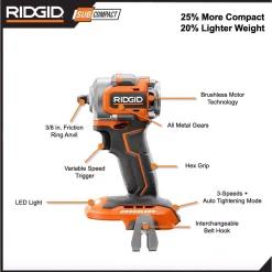 Buy ❤️ RIDGID 18V SubCompact Li-Ion Brushless 1/2 In. Drill Kit With 3/8 In. Impact 🔧 Wrench, (2) 2.0 Ah Battery, Charger, And Bag 🥰 -Outlet drills Store unnamed file 3333