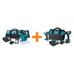 Brand new 🔔 Makita 18V LXT Li-Ion 1 In. Brushless SDS-Plus Rotary 🔨 Hammer Drill Kit 5.0Ah With Bonus 18V LXT Brushless 2-Pc. Combo Kit 5.0Ah ✨