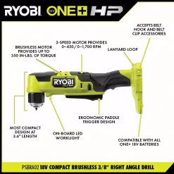 Budget 💯 RYOBI ONE+ HP 18V Brushless Cordless Compact 1/2 In. Drill/Driver, 3/8 In. Right Angle Drill, (2) Batteries, Charger, And Bag 🌟 -Outlet drills Store unnamed file 3550