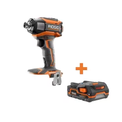 Promo 🛒 RIDGID 18-Volt Lithium-Ion Cordless Brushless 1/4 In. 3-Speed Impact Driver With Belt Clip With 1.5 Ah Lithium-Ion Battery 🔥
