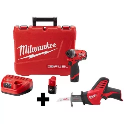 Flash Sale 😍 Milwaukee M12 FUEL 12-Volt Lithium-Ion Brushless Cordless 1/4 In. Hex Impact Driver Kit With Free M12 HACKZALL 🎉