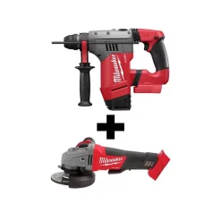 Promo 💯 Milwaukee M18 FUEL 18-Volt Lithium-Ion Brushless Cordless 1-1/8 In. SDS-Plus Rotary 🔨 Hammer W/  M18 FUEL Grinder ❤️
