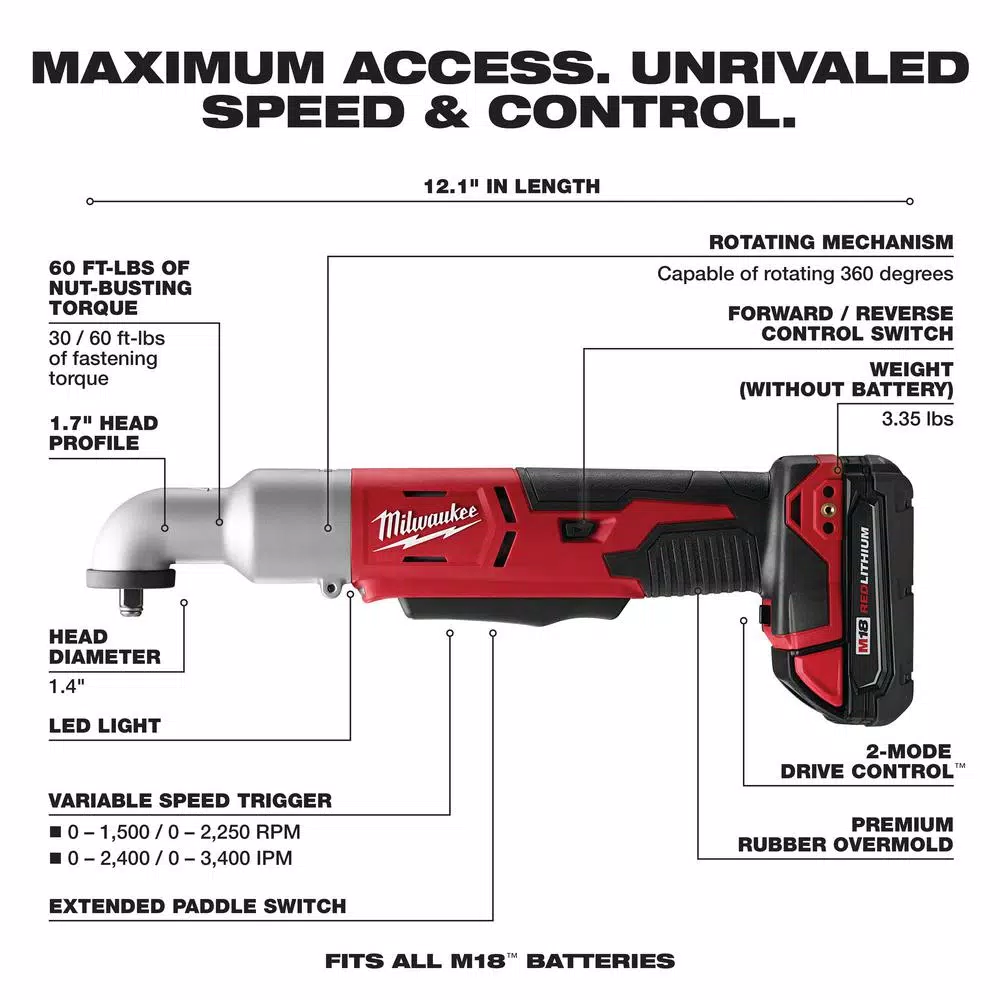 Coupon ⌛ Milwaukee M18 18-Volt Lithium-Ion Cordless 3/8 In. 2-Speed Right Angle Impact 🔧 Wrench Kit W/(1) 1.5Ah Batteries, Charger, Hard Case 🛒 5 Coupon ⌛ Milwaukee M18 18-Volt Lithium-Ion Cordless 3/8 In. 2-Speed Right Angle Impact 🔧 Wrench Kit W/(1) 1.5Ah Batteries, Charger, Hard Case 🛒 - Image 3