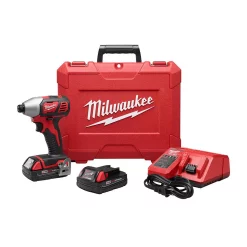 Deals 🎁 Milwaukee M18 18-Volt Lithium-Ion Cordless 1/4 In. Impact Driver Kit With(2) 1.5Ah Batteries, Charger, Hard Case ✨