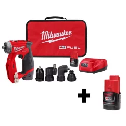 Deals ⭐ Milwaukee M12 FUEL 12-Volt Lithium-Ion Brushless Cordless 4-in-1 Installation 3/8 In. Drill Driver Kit W/ Bonus 2.0Ah Battery 💯