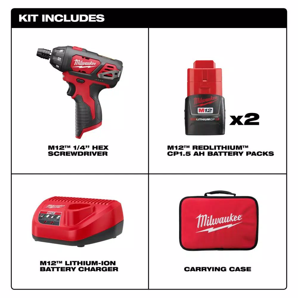 Coupon π Milwaukee M12 12-Volt Lithium-Ion Cordless 1/4 In. Hex Screwdriver Kit W/Two 1.5Ah Batteries And 25 Ft. STUD Tape Measure βοΈ 4 Coupon π Milwaukee M12 12-Volt Lithium-Ion Cordless 1/4 In. Hex Screwdriver Kit W/Two 1.5Ah Batteries And 25 Ft. STUD Tape Measure βοΈ - Image 2