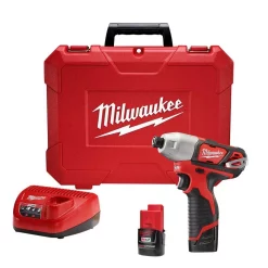 Cheapest 👏 Milwaukee M12 12-Volt Lithium-Ion Cordless 1/4 In. Impact Driver Kit W/(2) 1.5Ah Batteries, Charger & Case 🤩